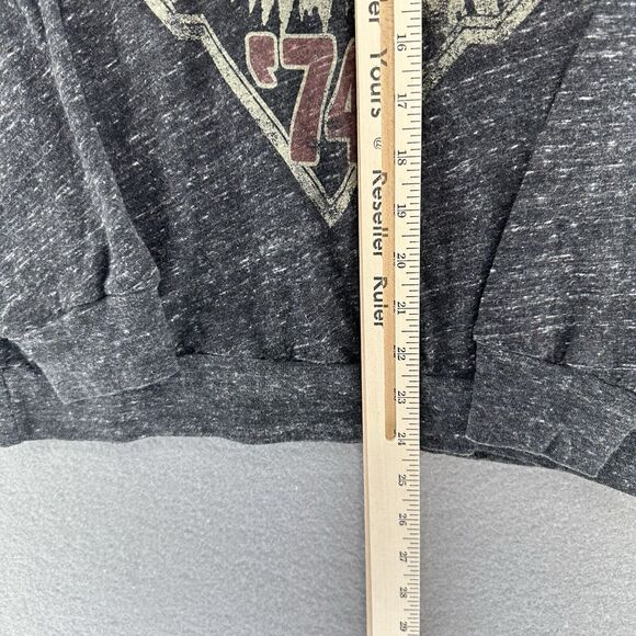 Rebel‎ Republic BORN TO REBEL Long Sleeve Gray Sweat Top Womens M USA Rock Biker - Picture 4 of 9